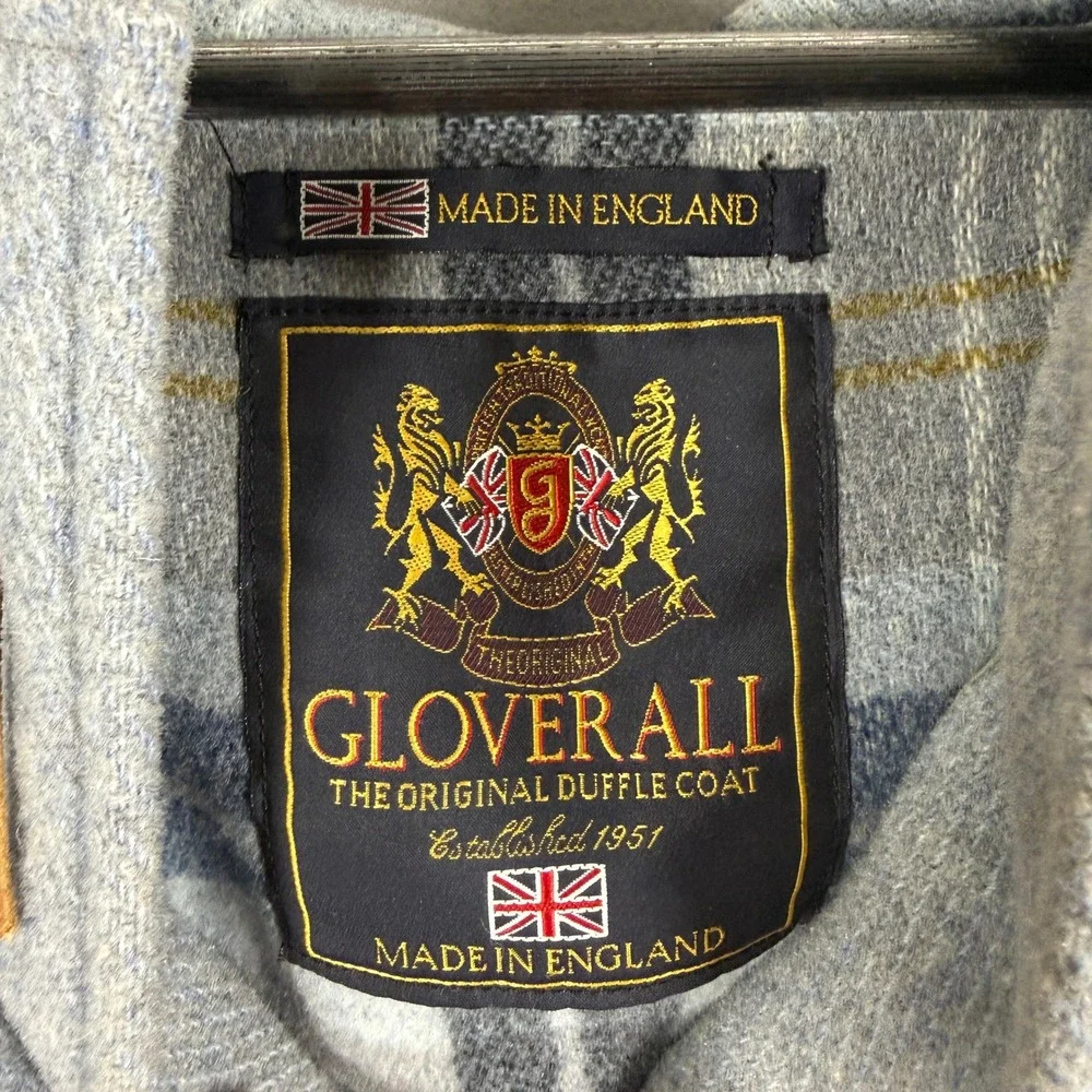 Gloverall Duffle Coat Womens 16 Wool Toggle Hood Made in England British Vintage